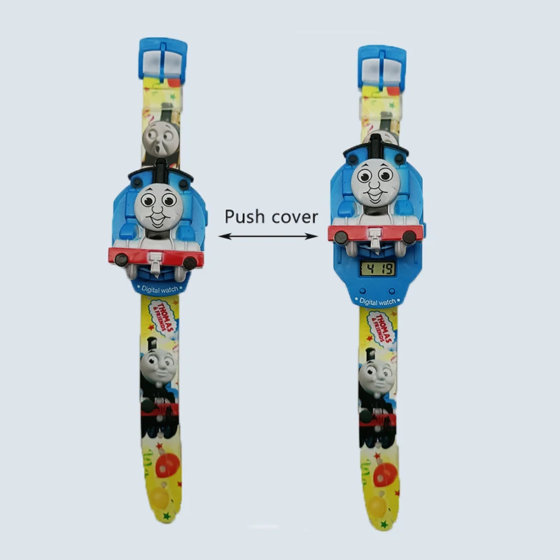 Детские часы Thomas and Friends с 3D проекцией и накладкой светящиеся Мультяшные цифровые