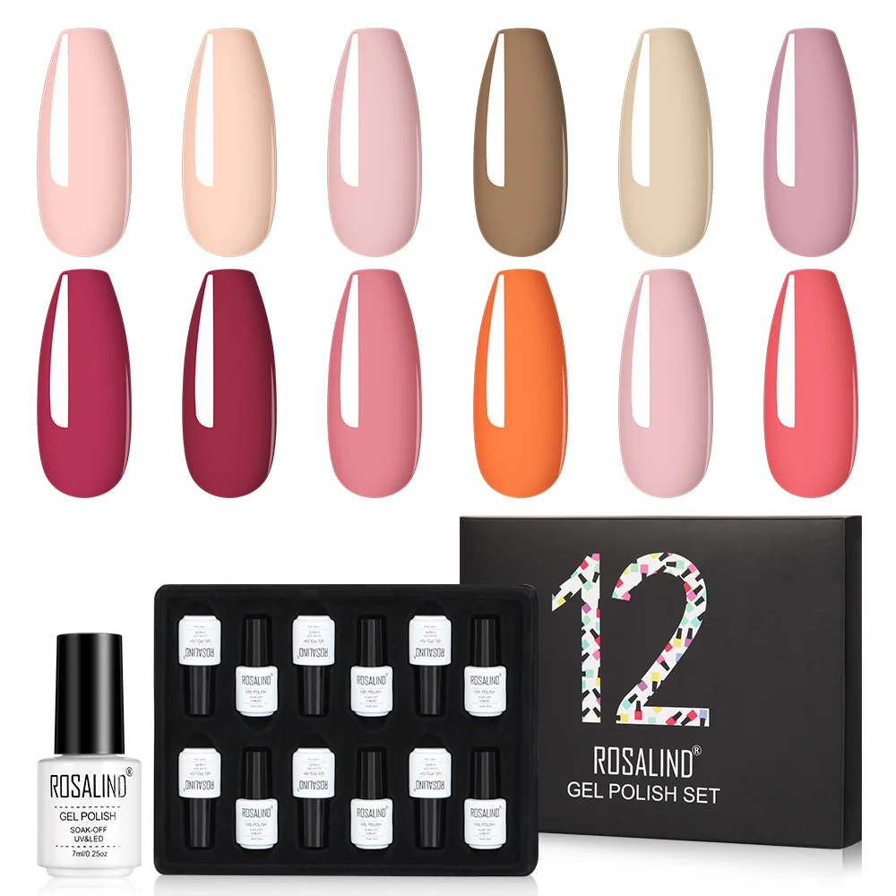 Набор для маникюра ROSALIND полуперманентный гель 7 мл/10 мл удаляемый замачиванием