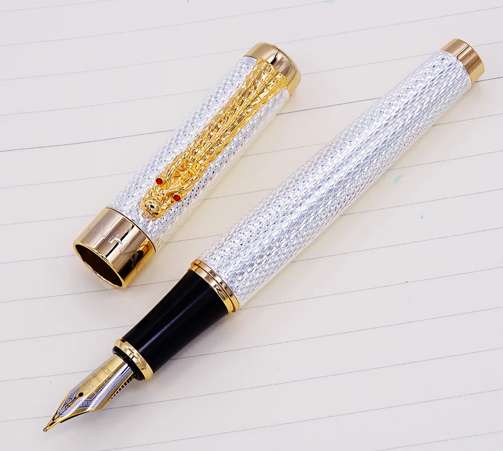 Jinhao 1200 винтажная Роскошная перьевая ручка с зажимом в виде дракона благородная
