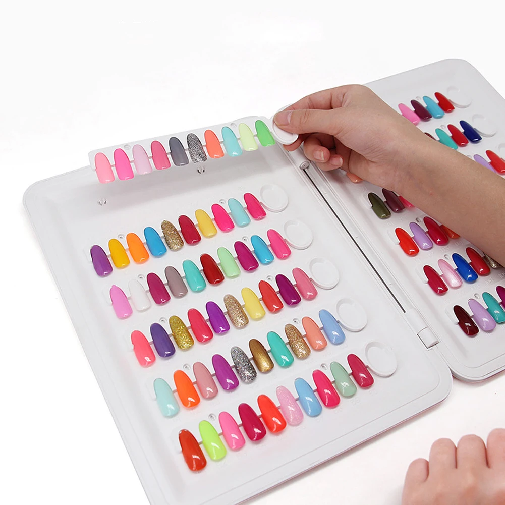 

120 Chart Nail Color Book Gel Polish Painting Art Palette Manicure Tool Professional Practice Organizer Display Card Showing ABS