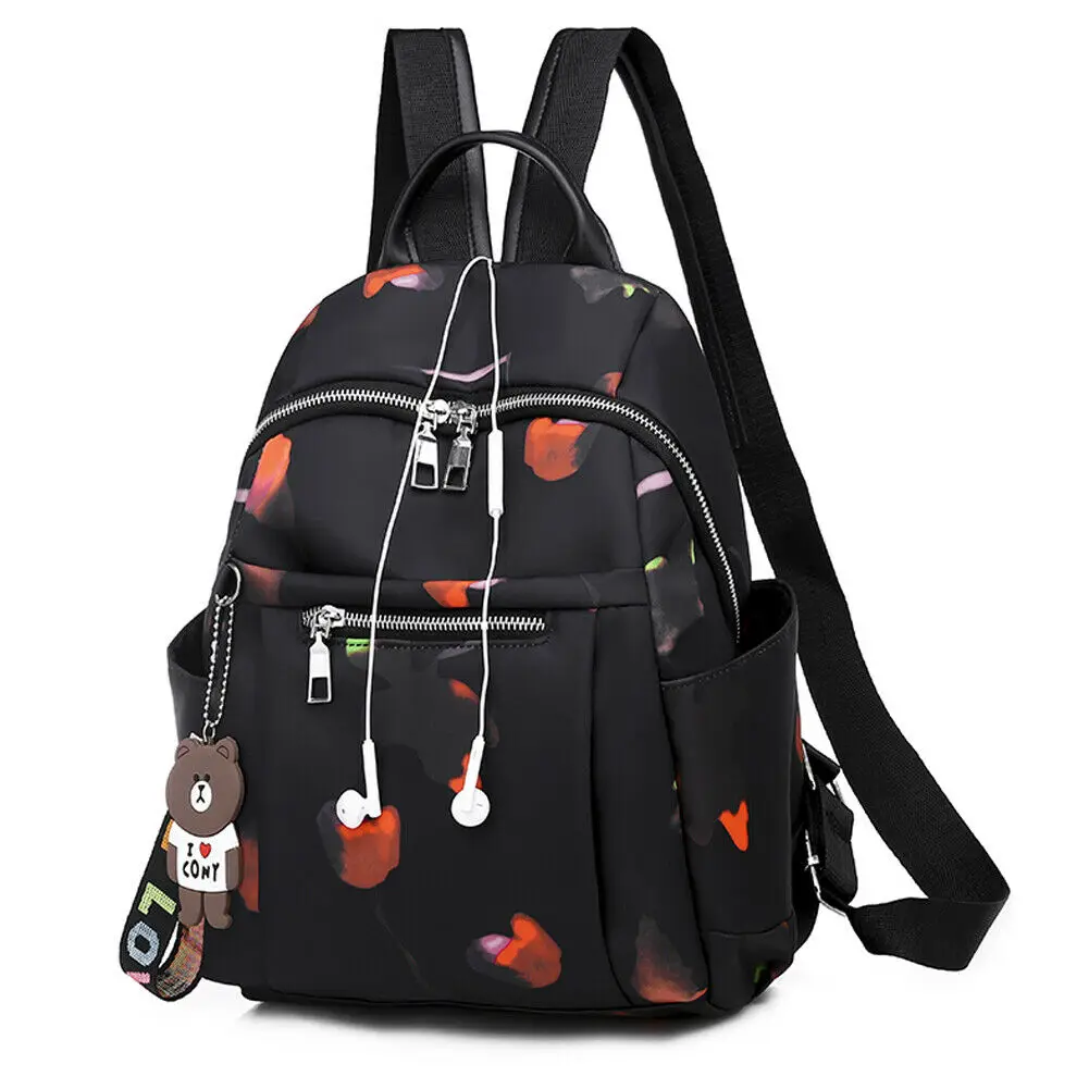 Студенческая ветровая Ткань Оксфорд Противоугонная школьная сумка цветок для