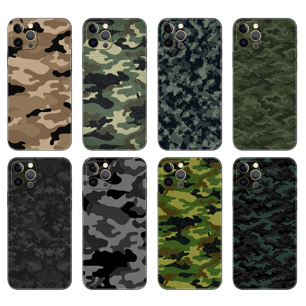 

Black tpu case for iphone 5s se 6 6s 7 8 plus x 10 XR XS 11 12 mini pro MAX back cover Camouflage Pattern Camo Military Army