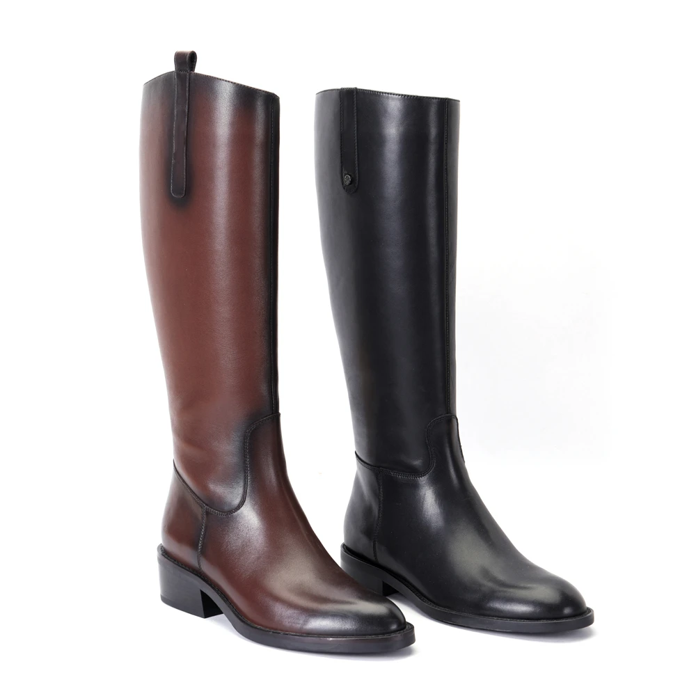 

Women's winter shoes, new leather women's boots, warm velvet knee-high boots, thick-soled boots, fashion women's women's shoes