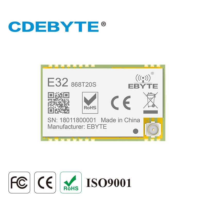 Ebyte E32 868T20S LoRa модуль SX1276 SMD 868MHz 100mW UART трансивер 3 V TTL IPEX Stamp антенна отверстия
