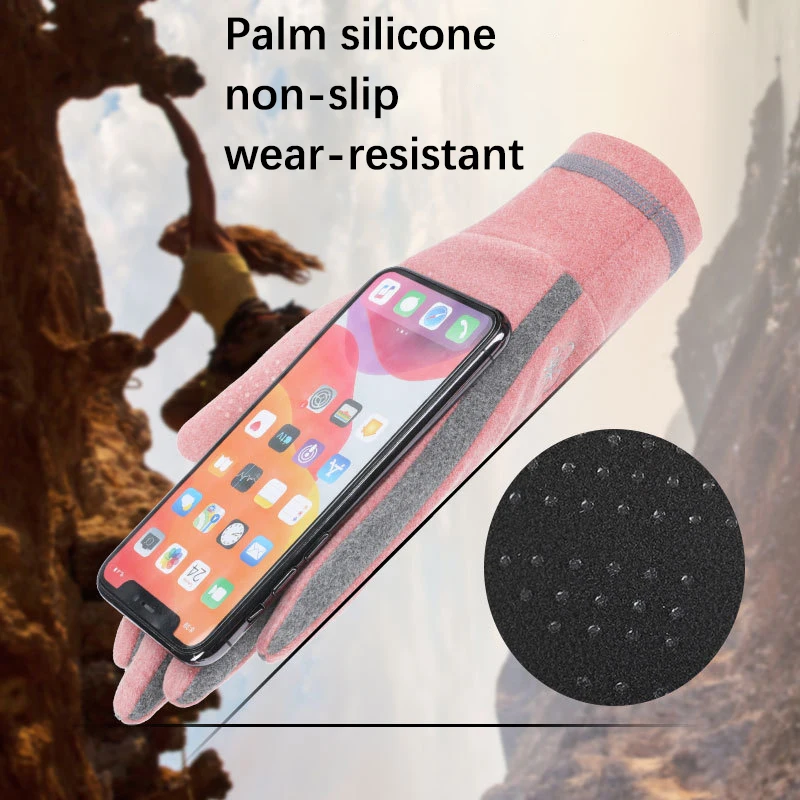 

New Windproof Keep Warm Ski Gloves Winter Plus Velvet Thickening Women Snow Gloves Fingers Touch Screen Ski Equipment