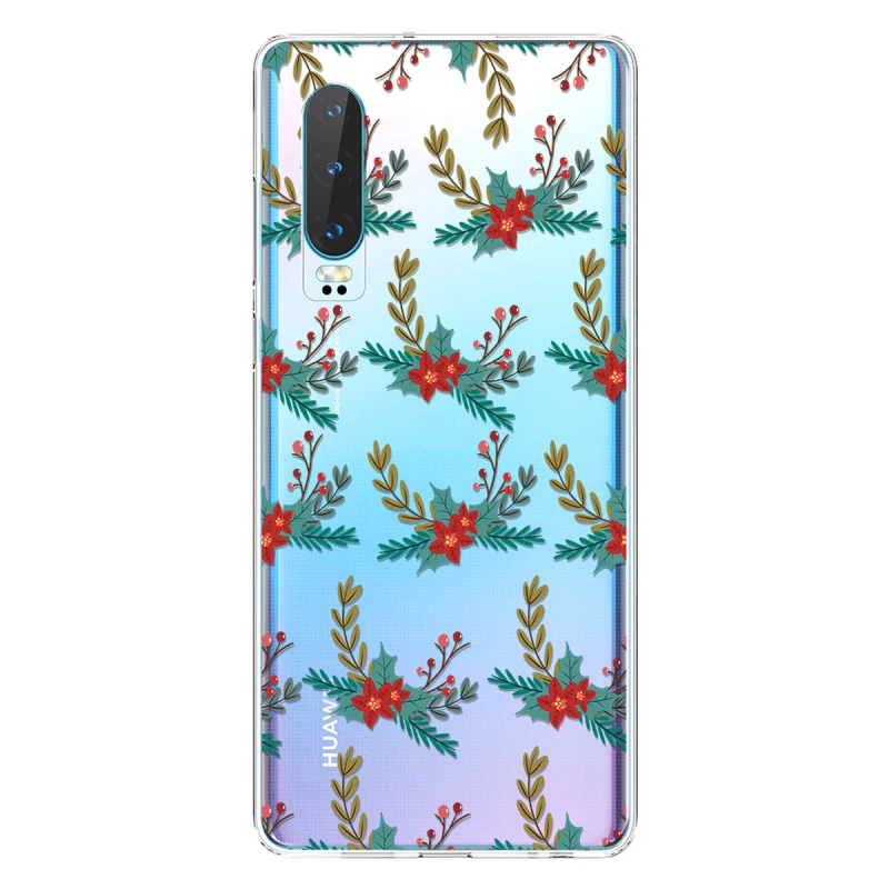 Мягкий чехол Yokata для Huawei P30 lite pro с рождественским оленем прозрачная задняя крышка