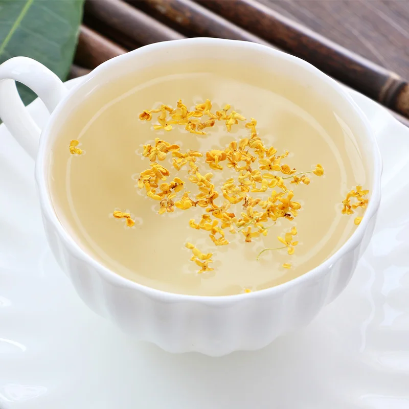 Flor seca de Osmanthus, T&eacute; fresco dorado de osmanthus, nueva flor comestible seca, bolsa de t&eacute; premium a granel-4