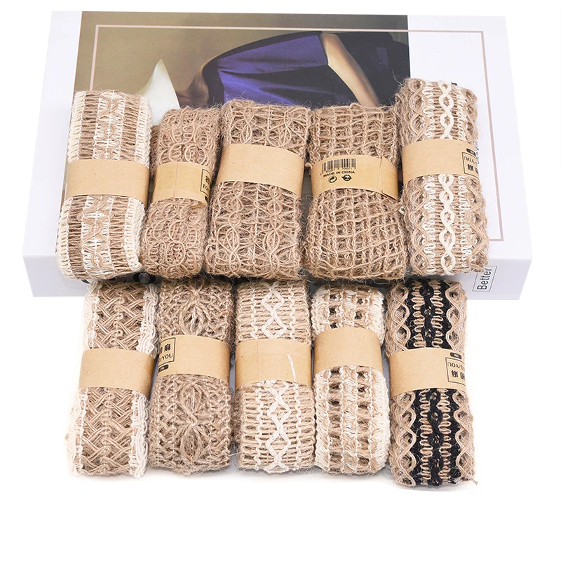 2 м лента из натуральной джутовой мешковины винтажные полые ленты свадебные