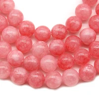 natural pink light red angelite quartzs stone round loos spacer beads for jewelry making diy bracelet neckalce 15 strand