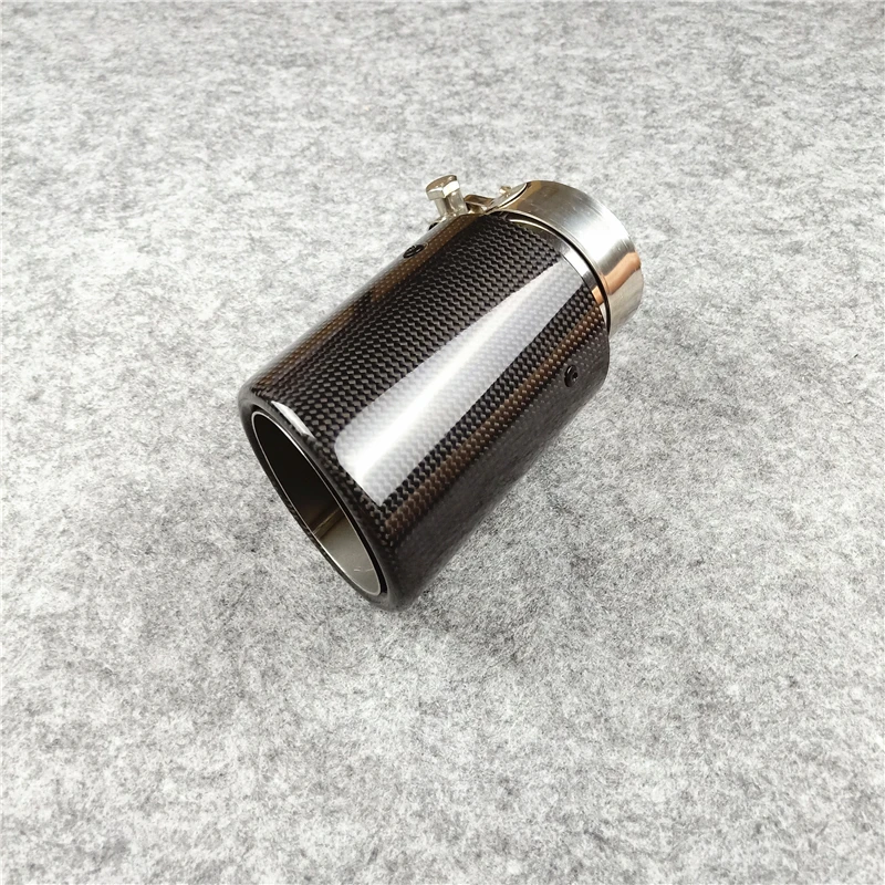 

1 шт. для выхлопной трубы Akrapovic, Универсальная автомобильная выхлопная труба, глянцевые черные насадки из нержавеющей стали и углеродного волокна, глушитель, наконечник