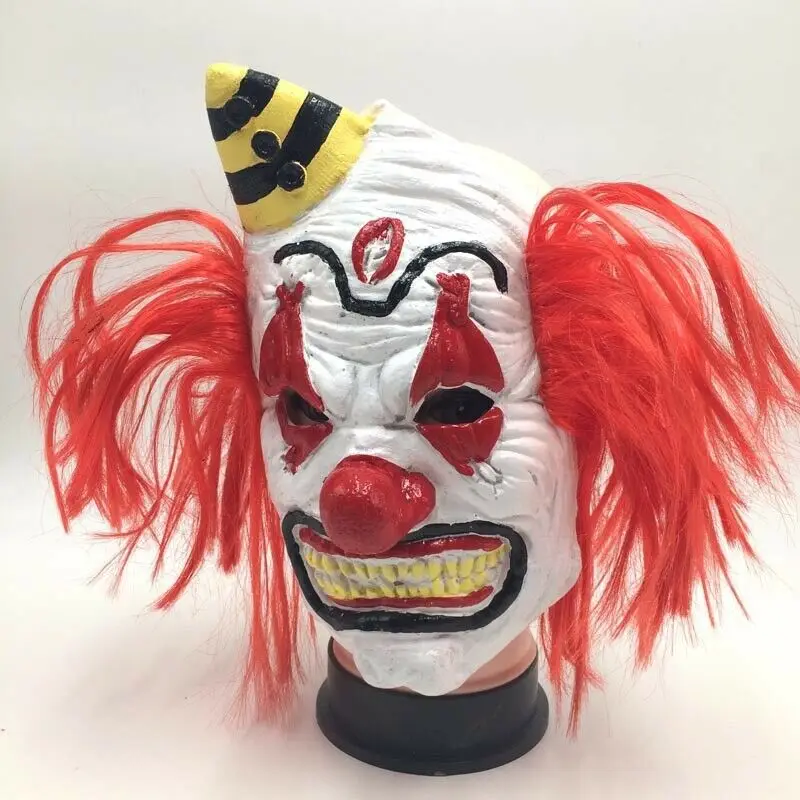 Горячая продажа Клоун Маска широкий дьявол красные волосы злой взрослый Жуткий