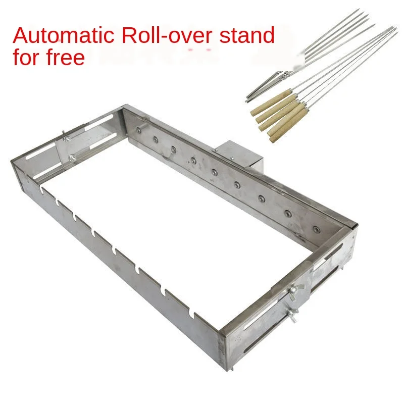 roasting needles automatically flipping the shelf adjusting the width barbecue grill rolling skewers tools 5v wj51927 free global shipping