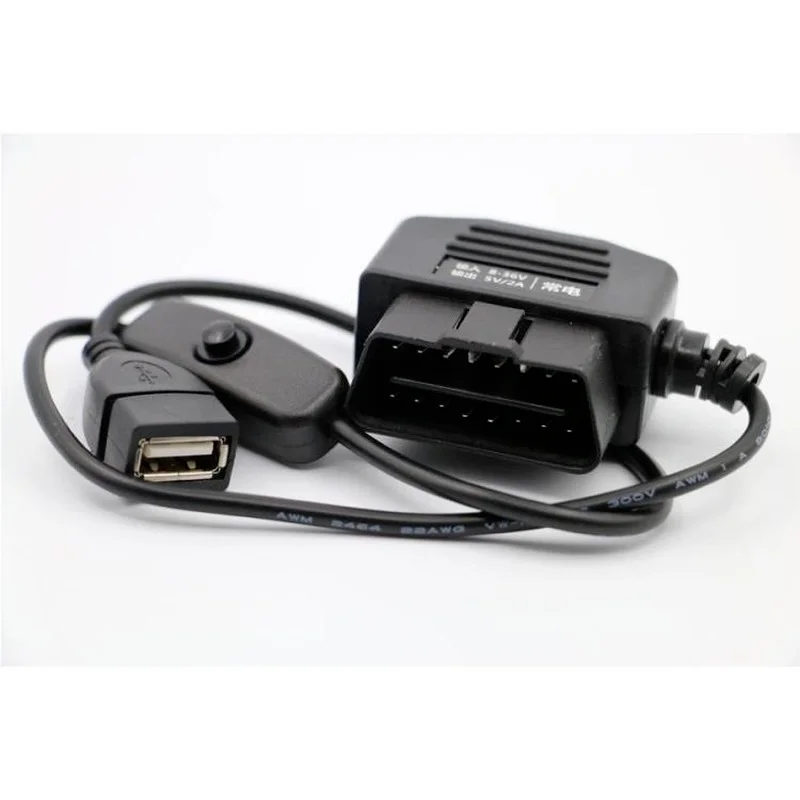 Автомобильный видеорегистратор кабель напряжения OBD2 16 контактный Штекерный