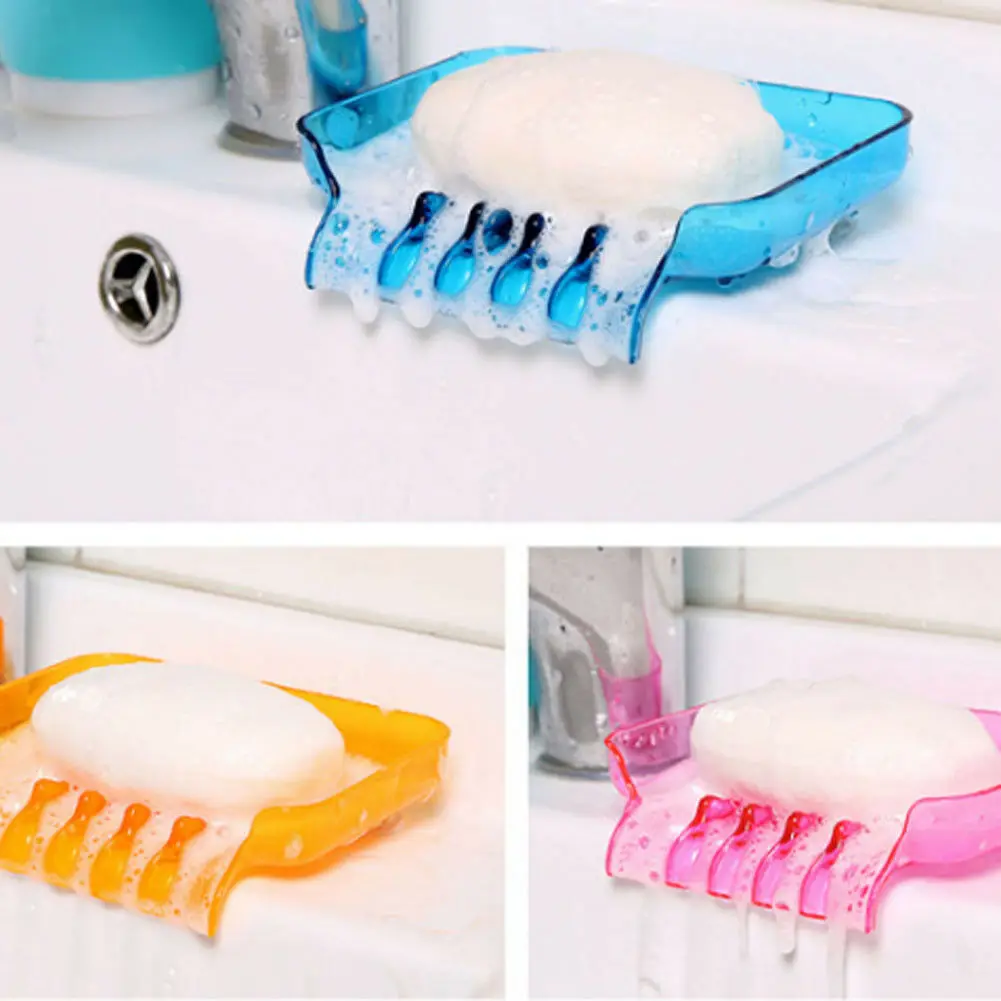 Мыльница с водопадом коробка на присоске дренаж для мыла губка держатель ванной