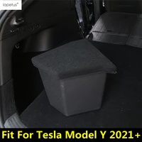 car rear trunk tail side storage box organizer partition board cover decoration accessories interior for tesla model y 2021 2022