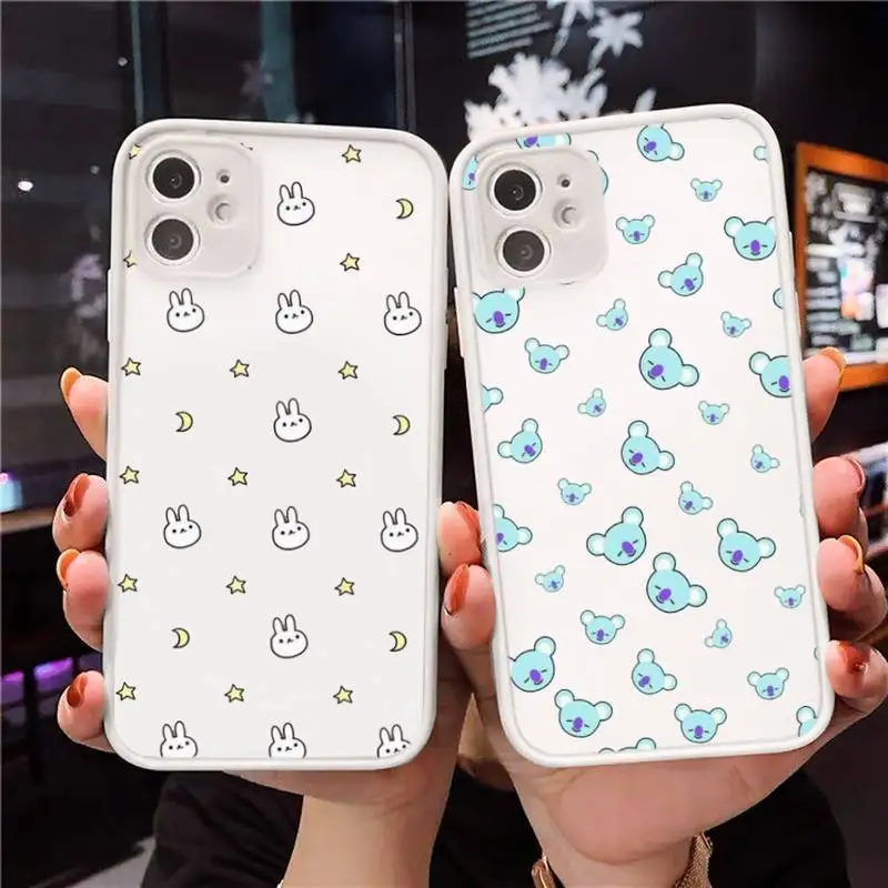 

Cartoon Animal Phone Case Transparent Matte For IPhone 7 8 11 12 S Mini Pro X XS XR MAX Plus Cover Shell