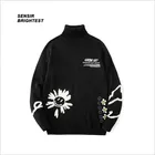 Мужской свитер с высоким воротником Sensir, модный брендовый свитер с длинным рукавом, вязаный на компьютере, свитер со смайликом на осень и зиму