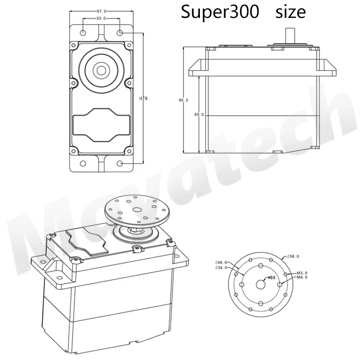 SUPER500 Супер 300 500 500KG. См высокий крутящий момент металлический сервопривод 12 V-24 V DC Вход поддержка PWM Servo BEC 5В набор «сделай сам» для больших роботизированные руки