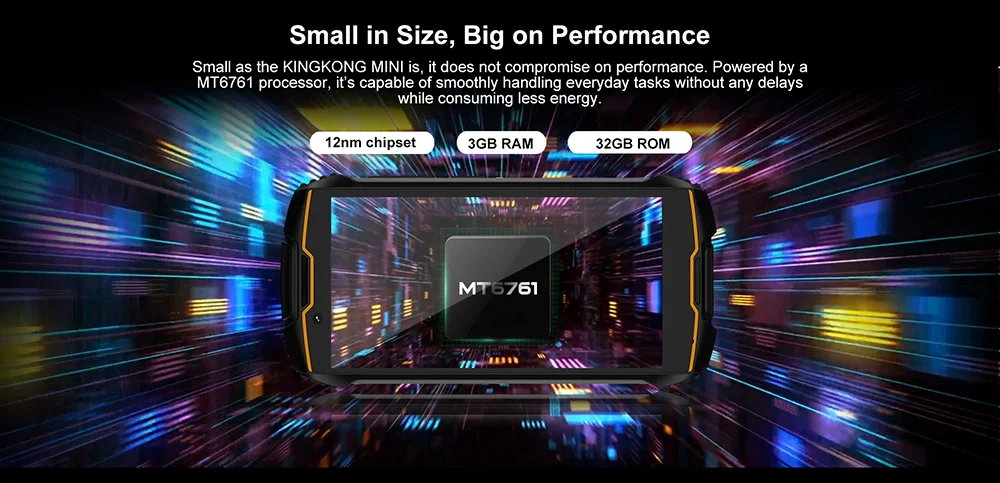 Cubot KingKong MINI IP68 Водонепроницаемый " QHD+ 18:9 экран прочный телефон 2000 мАч 4G Dual-SIM 3 ГБ+ 32 ГБ Android 9,0 двойная задняя камера