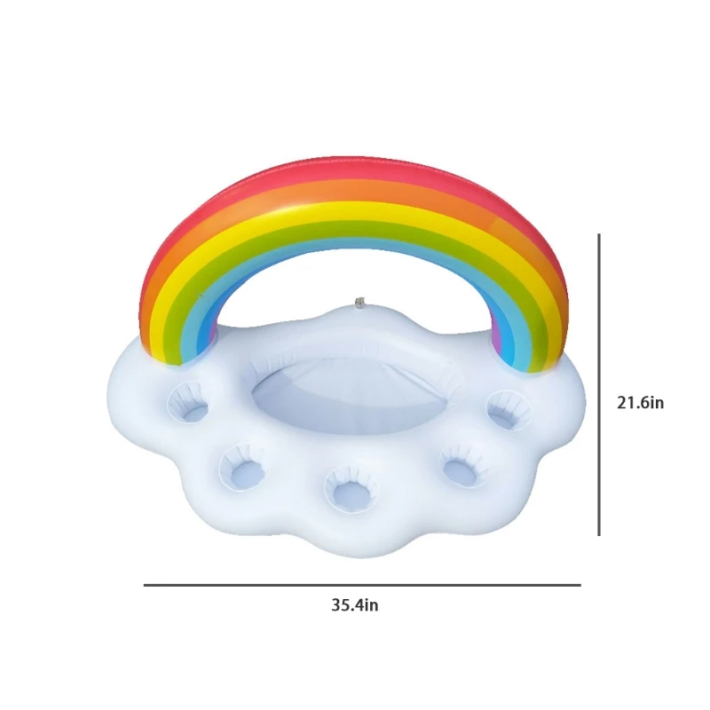 

2021 New Funny Rainbow Cloud Swimming Pool Floating Holder Outdoor Party Activities Toy