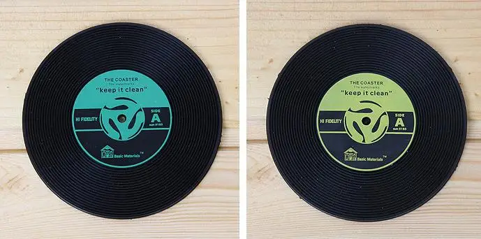 

Silicone Coaster Vintage Record Vinyl Record Disk Coaster for Tabletop Drinks Mat Protection Prevents Furniture Damage non slip