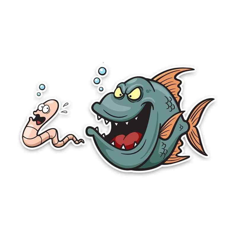 

Interesting Marine Fish eat bugs Life Cartoon PVC Waterproof Decal Car Sticker
