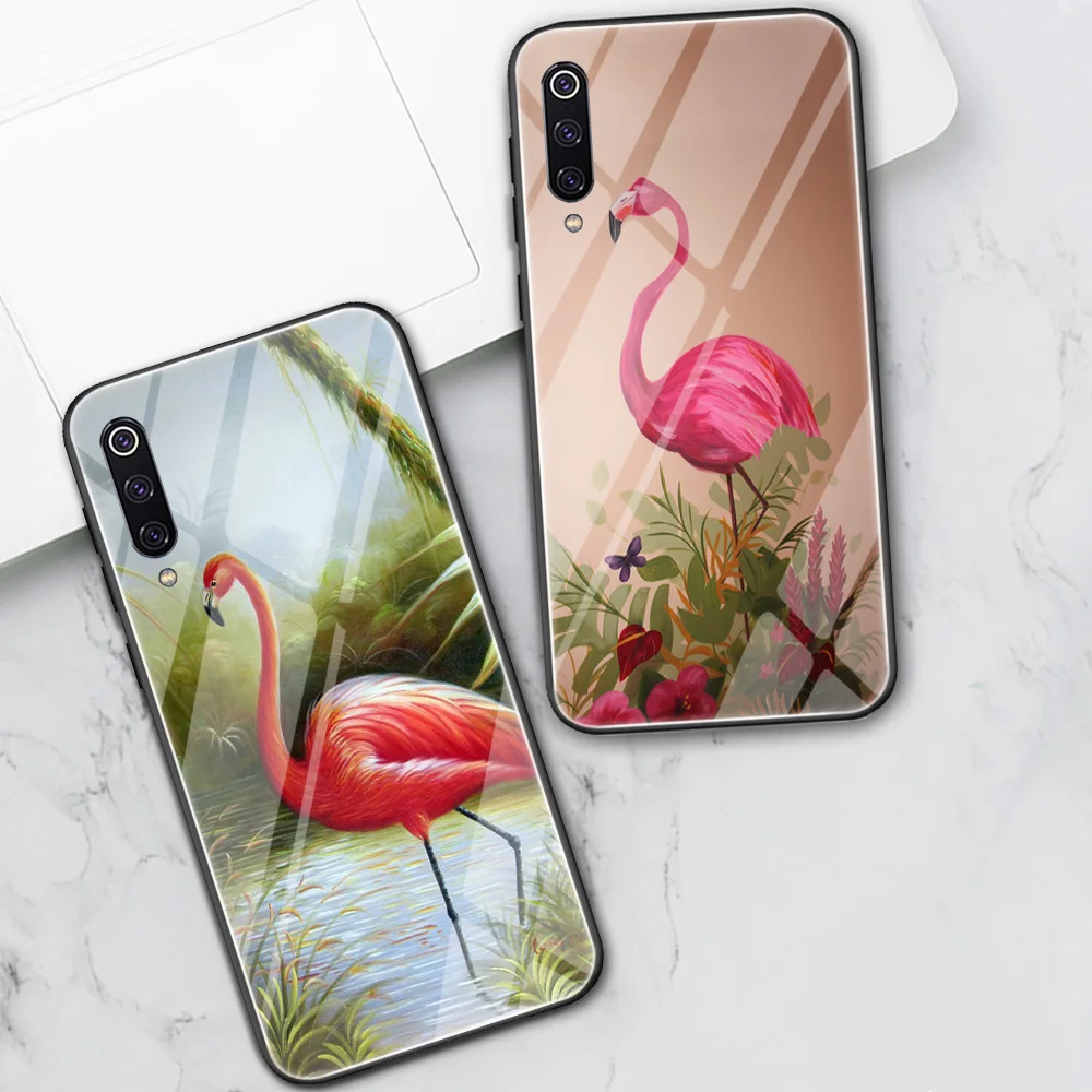

Flamingo Case For Xiaomi Redmi Note 10 8 9 7 T Pro K40 Mi Note 11 10 9 8 T Pro SE Lite Poco X3 F3 M3 Tempered Glass Back Fundas