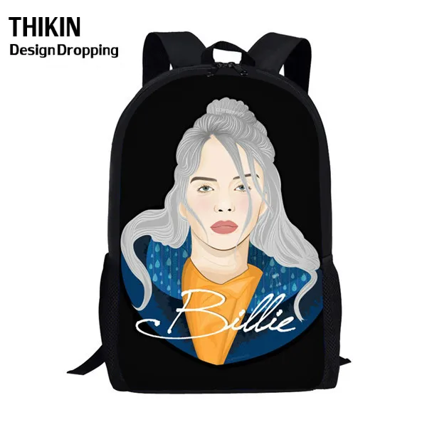 THIKIN Новые 3 шт./набор Billie Eilish школьные сумки для подростков мальчиков и девочек хип-хоп детский школьный рюкзак Rapper Женская Повседневная сумка - Цвет: as picture