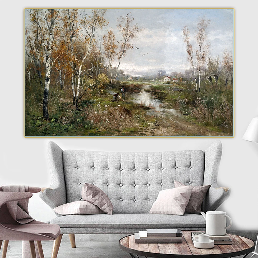 Картина маслом на холсте Адольф Кауфманн Осенний Мор пейзаж эстетическое