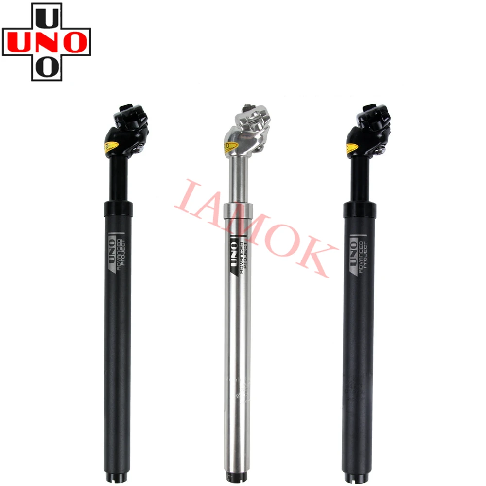 

UNO SP-380 Mountain Bike Black/Silver Seat Post 27.2/30.9/31.6mm Iamok 350mm Shockproof Seatpost Light Bicycle Parts