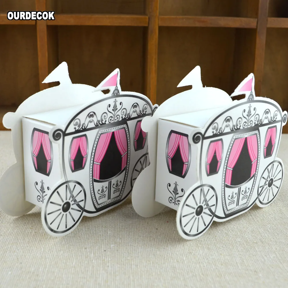 100 шт. миниатюрная Подарочная коробка для конфет из бумаги в виде каретки
