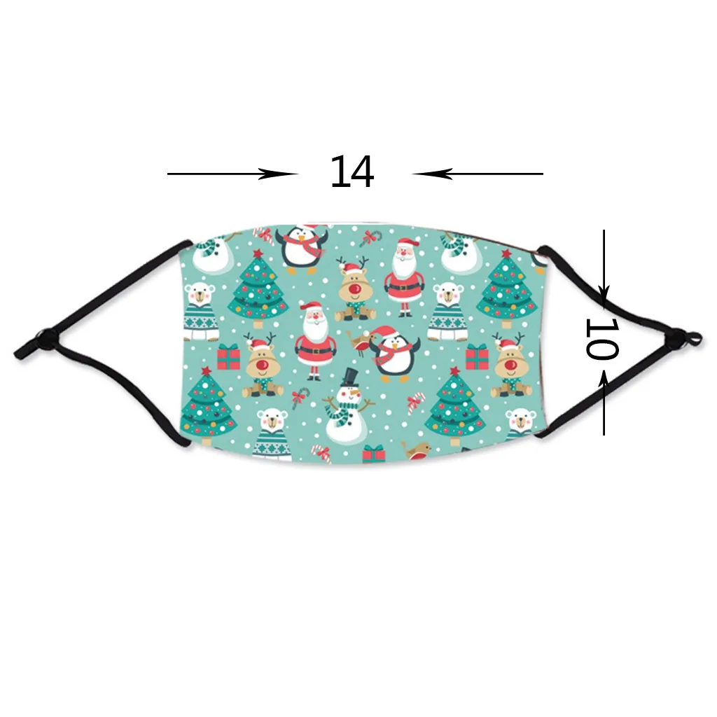 

Merry Christmas! Kids ElK Cartoon Funny Print Face Mask Generic Outdoor Keep Warm Comfortable Reusable Mask Mascarilla Masque 4
