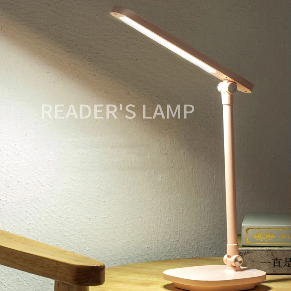 

LED Eye Protection Desk Lamp USB Fan Desk Lamp Student Dormitory Bedroom Reading Folding Rechargeable Night Light