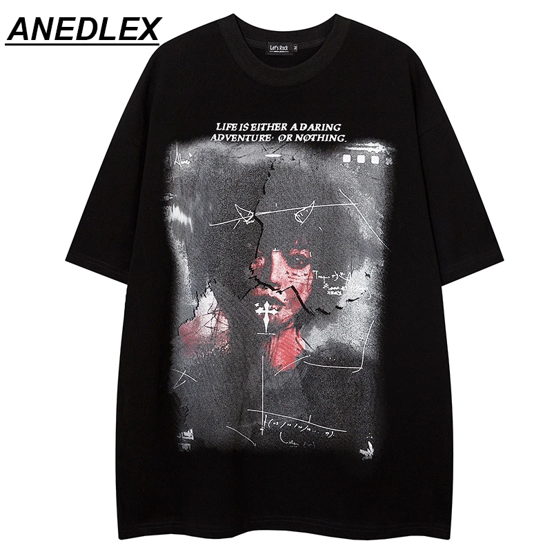 

Hip Hop Streetwear T-Shirt Harajuku Dark Devil Girl Print T Shirt 2022 Men Summer Short Sleeve Tshirt Cotton Casual Tops Tees