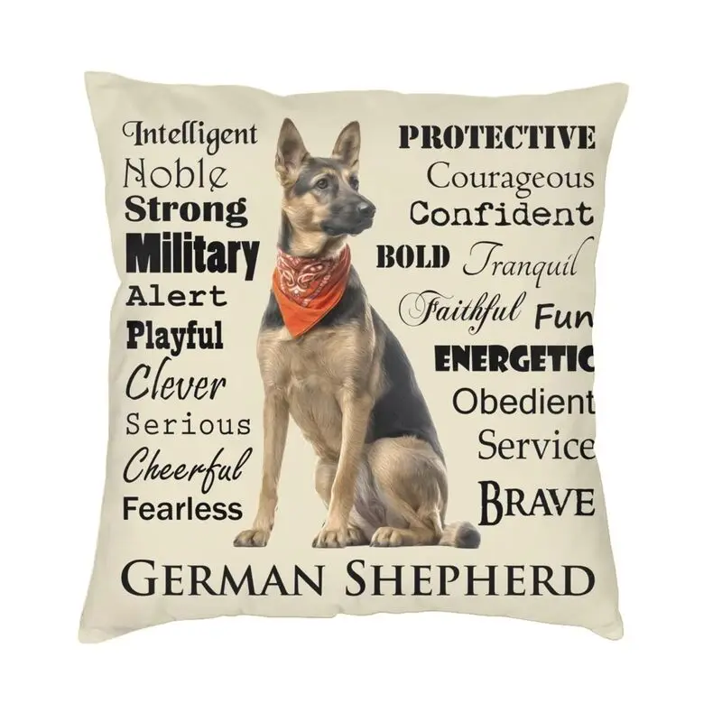 German Shepherd Dog Traits Pillow Case 40x40cm Sofa Animal Nordic Cushion Cover Car Pillowcase