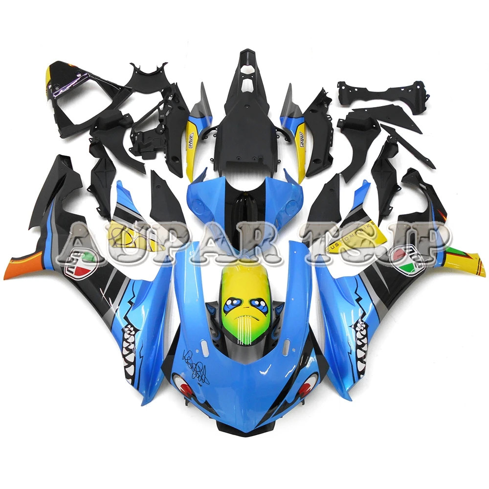 Акула Атака синий мотоцикл Полный обтекатели для Yamaha YZF-1000 R1 2015 2016 2017 YZF 15 16 17 ABS