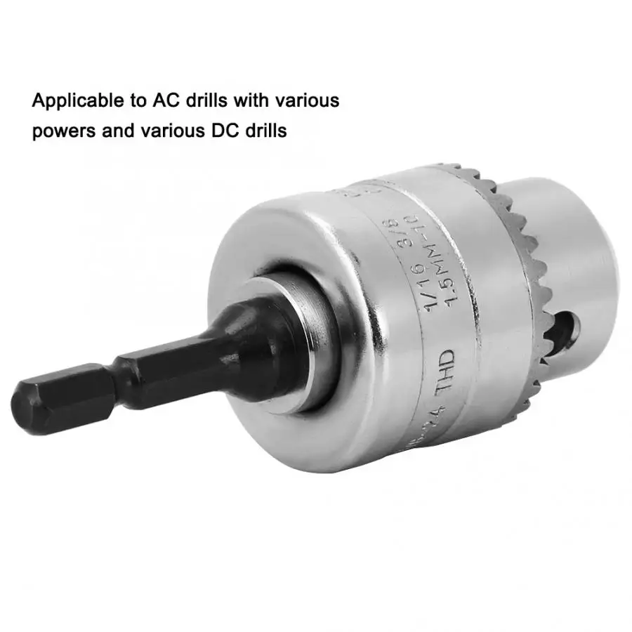 1.5-10mm 3/8-24UNF Drill Chuck Driver Converter Impact Hex Shank Key Machanical Adaptor Power Tools | Инструменты
