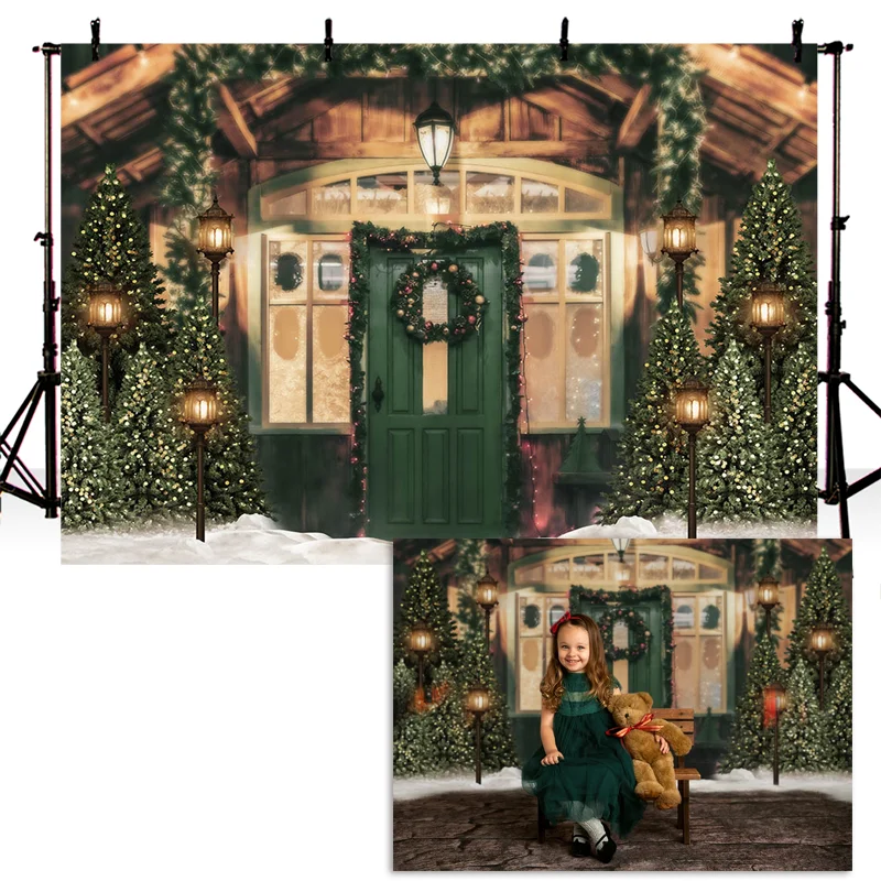 

Christmas Photography Background Christmas Tree Kids Children Party Snowfield Backdrop Decoration Props Banner for Photo Studio