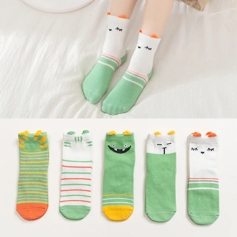 5 парт/Лот Детские носки милые Мультяшные хлопковые дышащие мягкие детские для