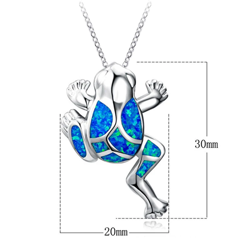 Уникальное ожерелье с подвеской в виде животного синим кристаллом лягушки