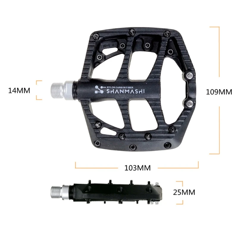 

Педали 448D для горного велосипеда, широкие, 2 подшипника, легкие, из нейлона, углеродного волокна