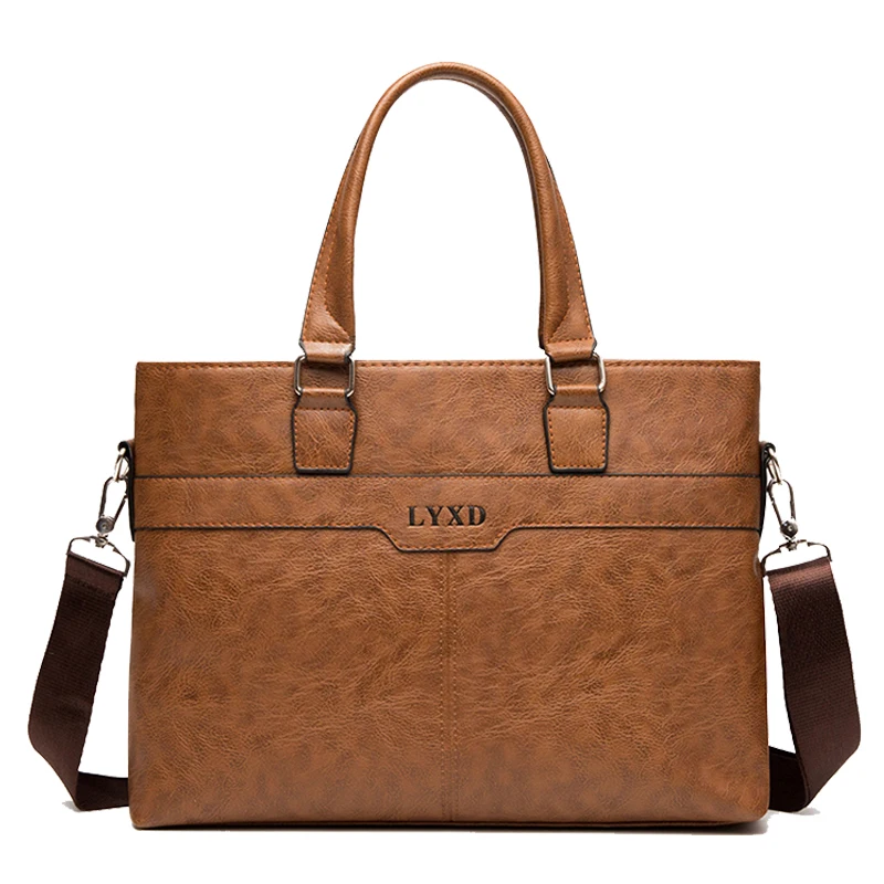 

2022 New Fashion Men's Briefcase Handbags Large Capacity Business bag Black Brown Male Shoulder Laptop Bag Brand Design