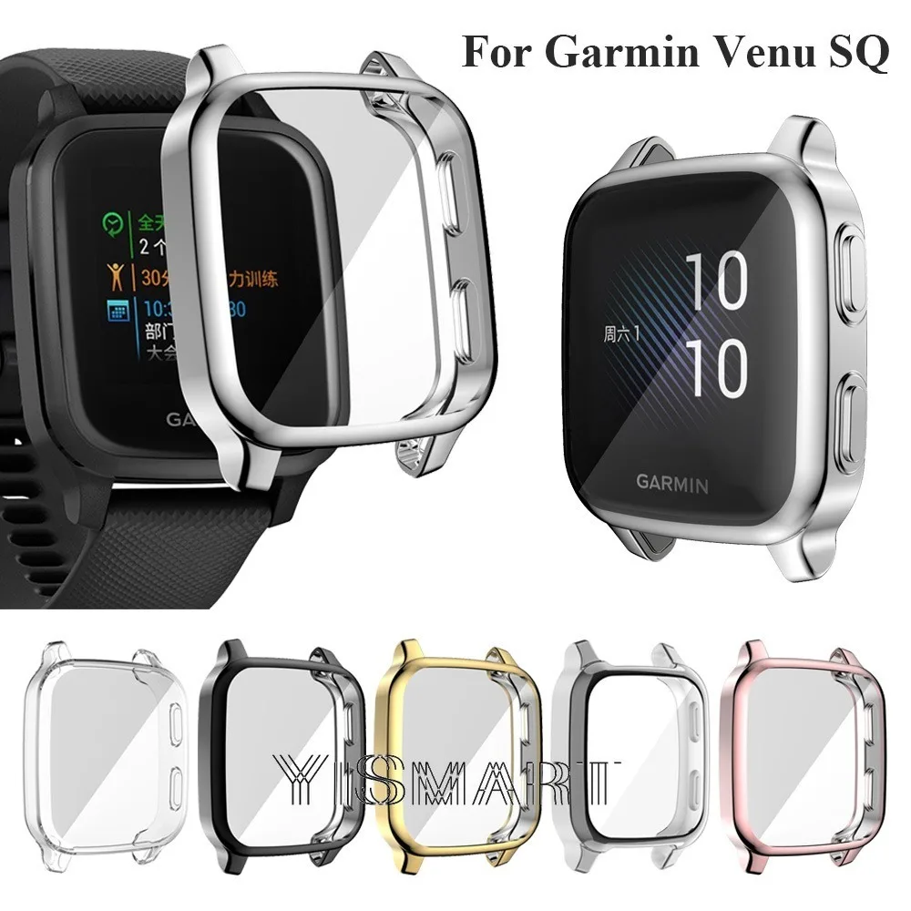 

Protective Case For Garmin Venu SQ Smart Watch Plating TPU Soft Cover Full Screen Protector Shell For Garmin venu Sq Case