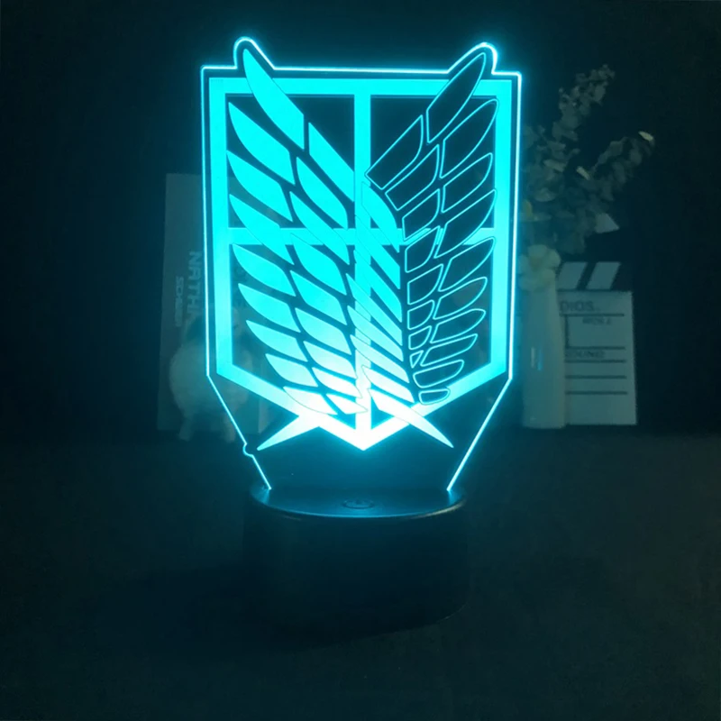 

Wings of Liberty Attack on Titan Japanese Anime Manga Directly Supply 3D Led Night Light Alarm Clock Base Teenager Gift Room