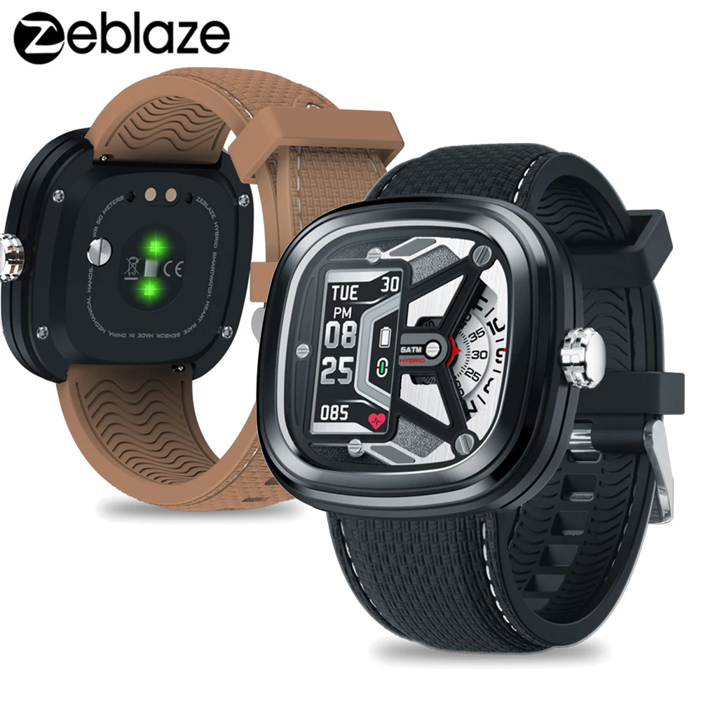 Zeblaze Hybrid 2 Смарт часы пульсометр кровяное давление 50 м водонепроницаемый