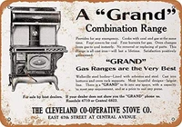 srongmao 12 x 8 tin metal sign vintage look 1920 grand coal and gas stove cleveland coop