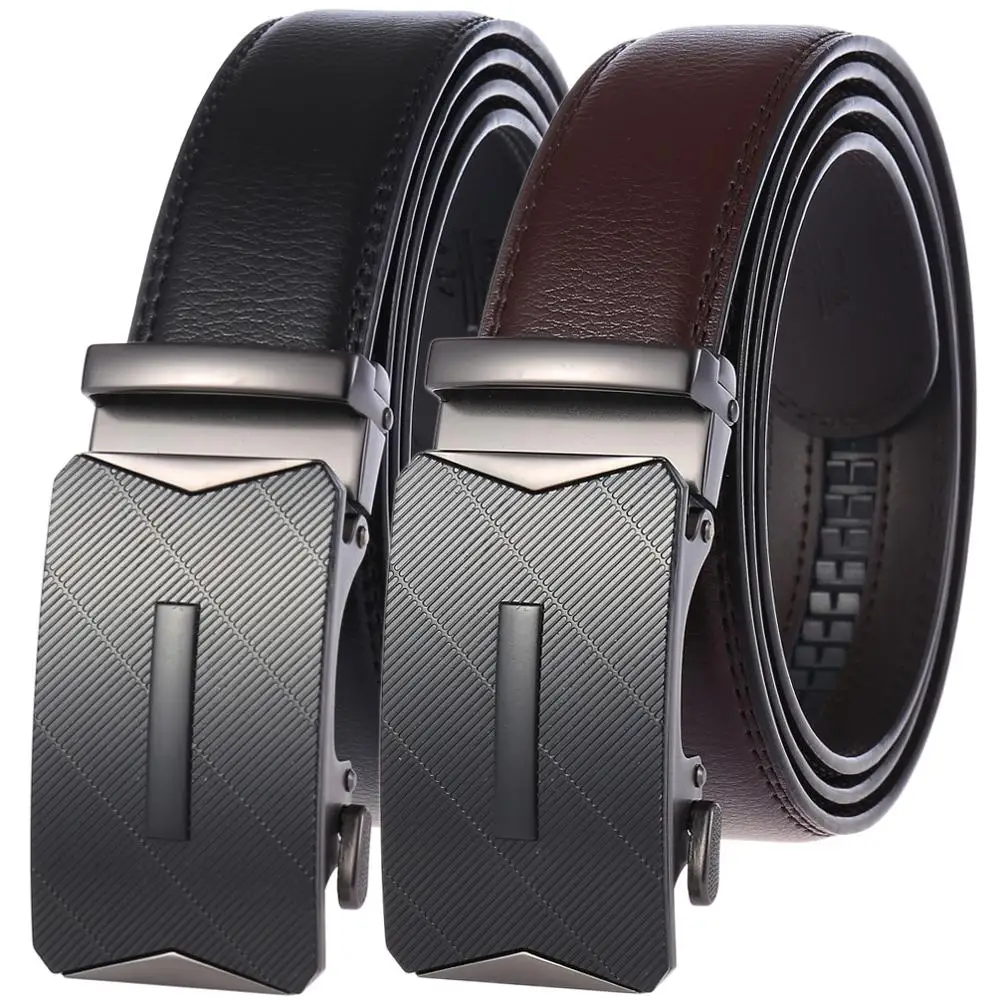 Newest Genuine Leather Belt for Men Fashion Luxury Belts Men Quality Cowskin Belt Casual Automatic Buckle Brand Waistband