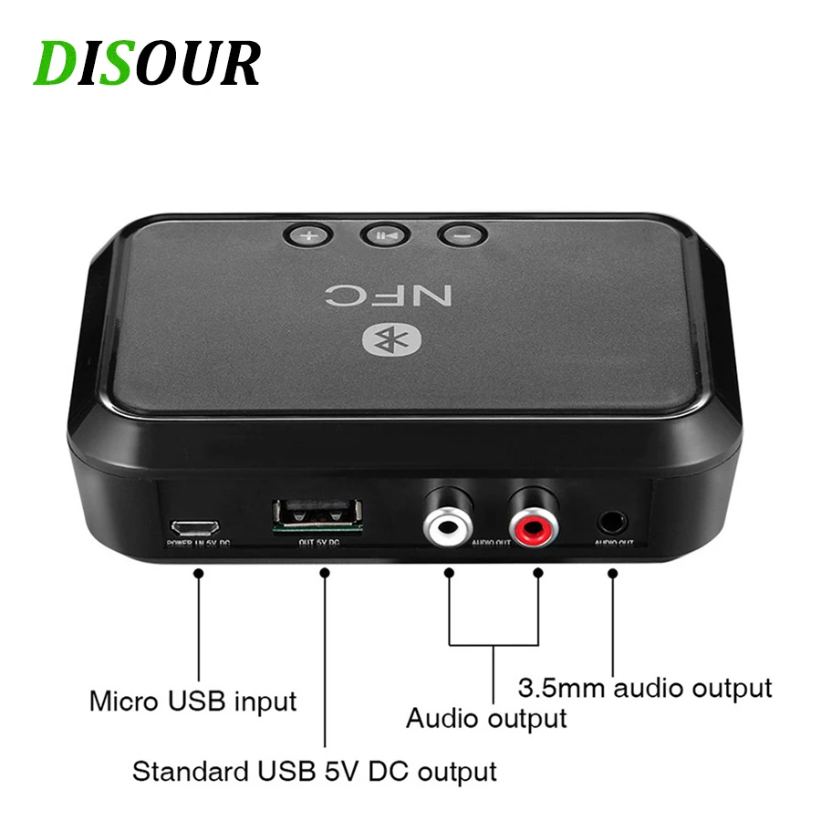 Портативный беспроводной стереоприемник NFC с Bluetooth bluetooth адаптер выходом 3 5 мм/RCA