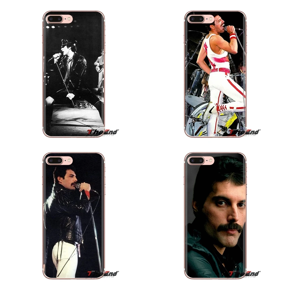 For Samsung Galaxy S3 S4 S5 Mini S6 S7 Edge S8 S9 S10 Plus Note 3 4 5 8 9 Soft Transparent Shell Case Freddie Mercury Queen band |