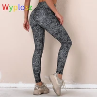 wyplosz naked high waist tight fitness yoga pants elastic energy gym wear workout leggings woman sports gym fitness printing